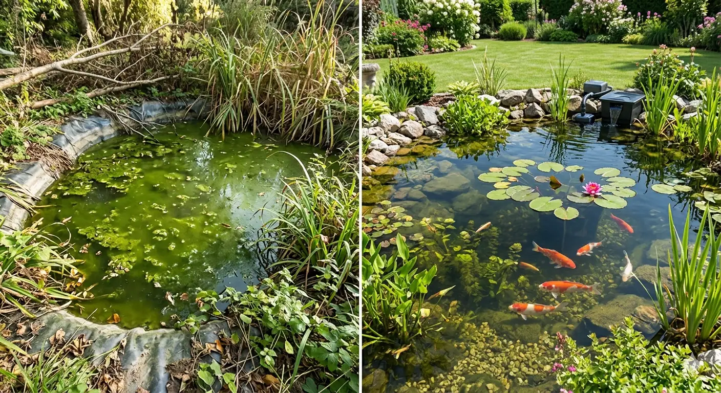 Teichberater Seele bei der Vor-Ort-Beratung am Gartenteich Teichberater misst Wasserwerte bei einer Teichberatung am Gartenteich in Nordhessen